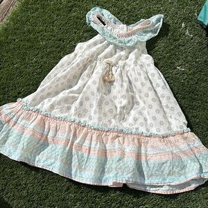5T JOIE absolutely adorable light pink light, blue, and white waffle dress